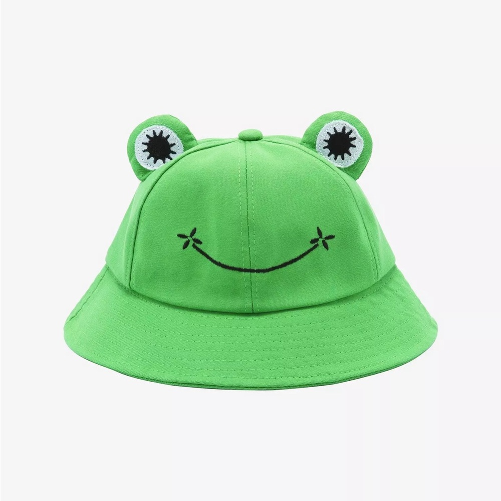 hot topic green cotton unisex frog bucket hat one size